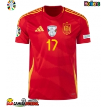 Camisa de Futebol Espanha Nico Williams #17 Equipamento Principal Europeu 2024 Manga Curta